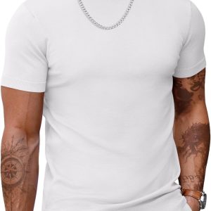 Men's Short Sleeve Mock Turtleneck Sweater